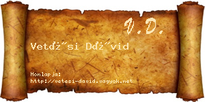 Vetési Dávid névjegykártya