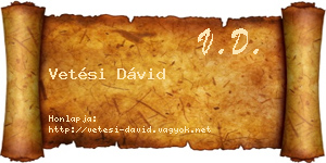 Vetési Dávid névjegykártya
